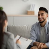 Man at therapy session