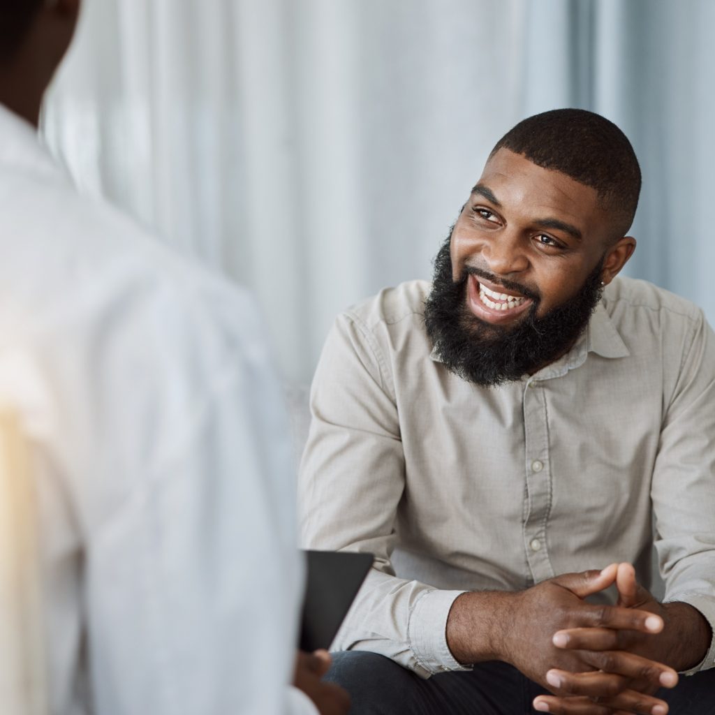 Man at therapy session
